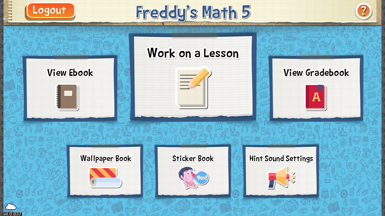 Student Home screen for the Math 5 application